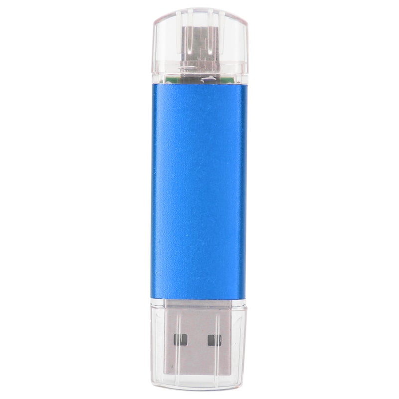 وحدة ذاكرة USB ثنائية الوظائف 2 في 1 OTG USB2.0 ذاكرة تخزين بيانات سعة عالية لون أزرق 128 جيجا بايت - Image 1