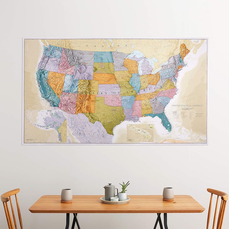 Maps International Giant Classic USA Mega-Map - Map of The United States Poster - Front Lamination - 46 x 80 - Image 2