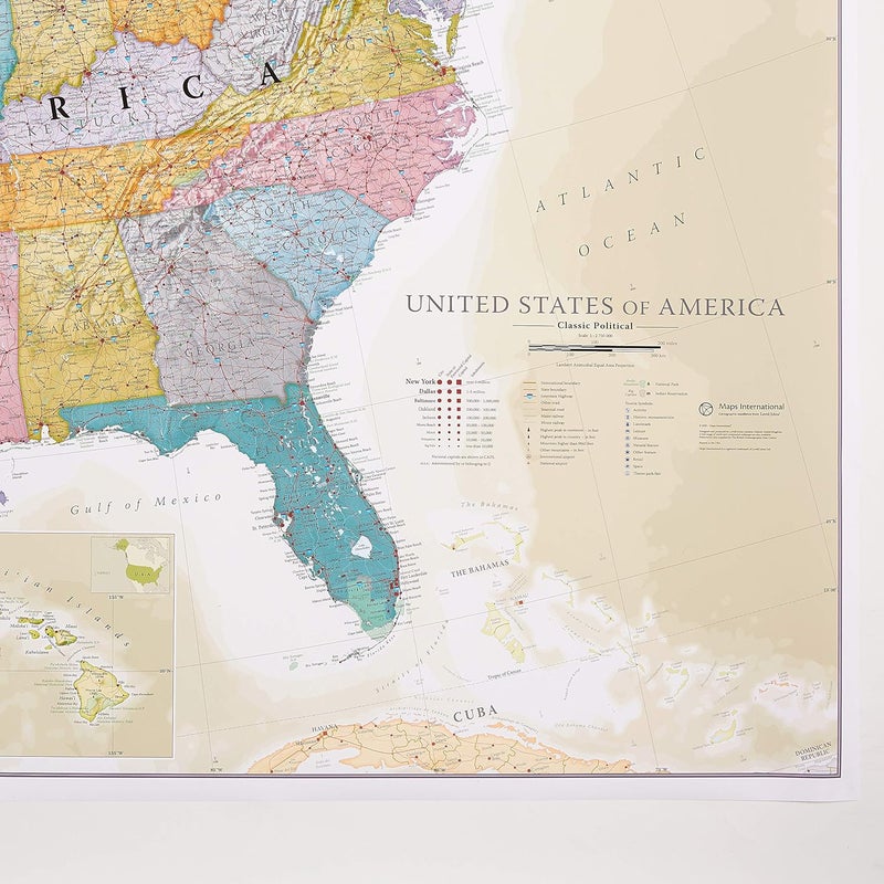Maps International Giant Classic USA Mega-Map - Map of The United States Poster - Front Lamination - 46 x 80 - Image 5