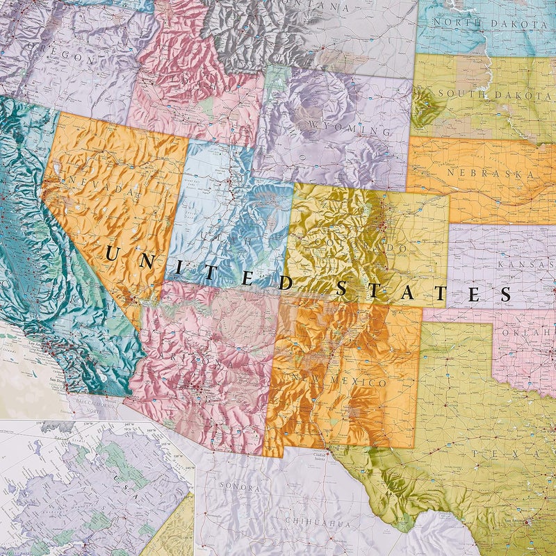 Maps International Giant Classic USA Mega-Map - Map of The United States Poster - Front Lamination - 46 x 80 - Image 3