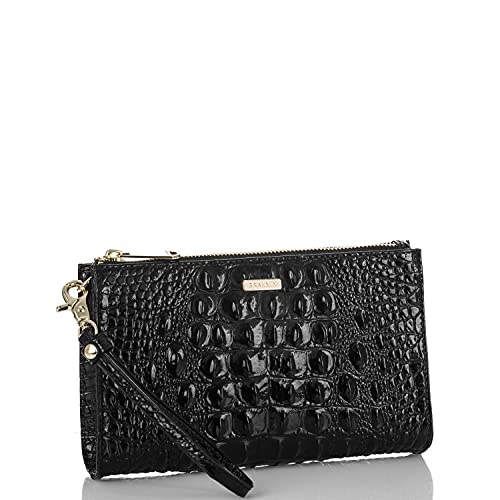 BRAHMIN Melbourne Daisy Clutch - Leather Purse - Lined Interior - Slide Out Wrist-strap - Zip-top Clutch Black One Size One Size - Image 2