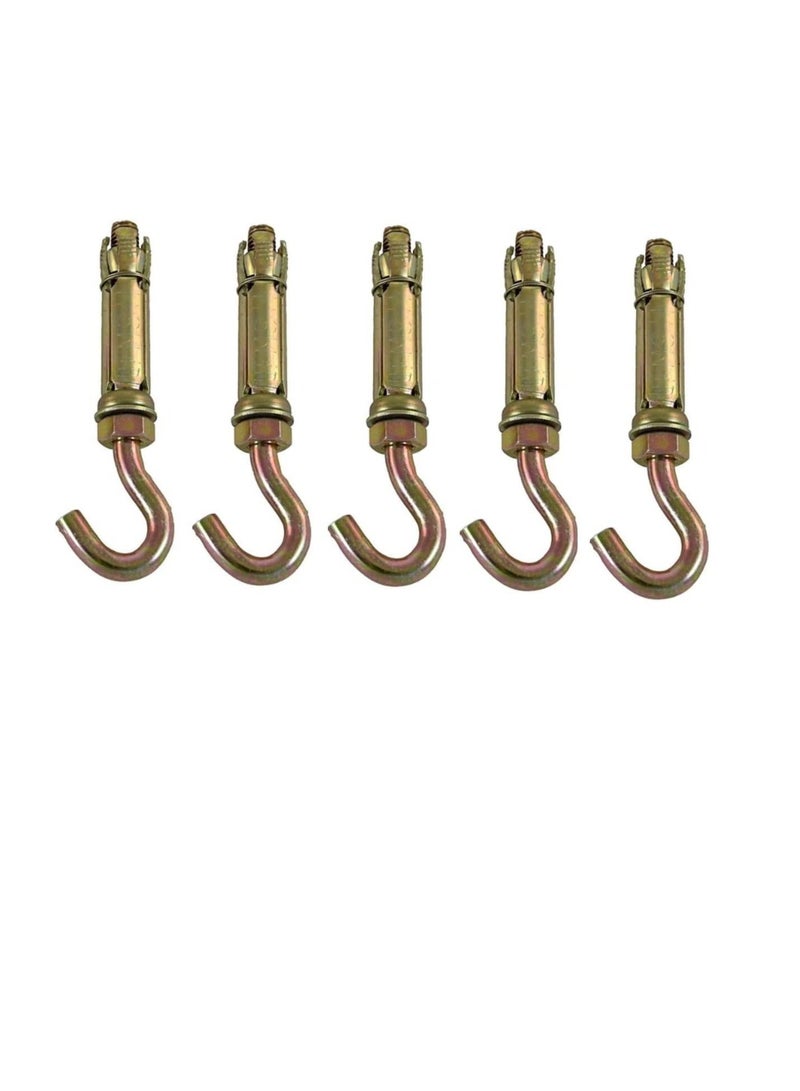 ROBUSTLINE Robustline High Strength Metal Sleeve Shield Closed Hook/Eye Hook | Open Hook Anchor Bolt Pack of 5 (OPEN HOOK, 12 MM) - Image 3