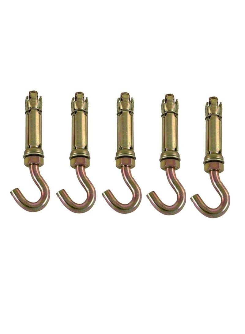 ROBUSTLINE Robustline High Strength Metal Sleeve Shield Closed Hook/Eye Hook | Open Hook Anchor Bolt Pack of 5 (OPEN HOOK, 12 MM) - Image 1