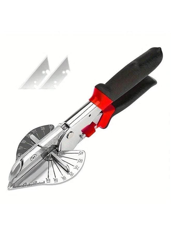 Red Ergonomic Multi Angle Scissors 45 135 Precision Cutting Tool with Chrome Vanadium Steel Blades for Electricians Carpenters DIY - Image 1