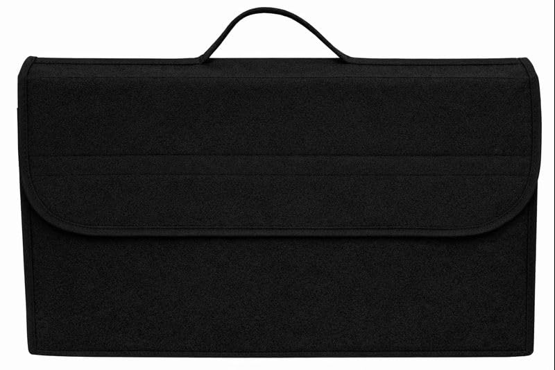 GREENSHEEP Trunk Organizer Heavy-Duty, Non-Slip with Lid Felt Storage Expandable Easy to Clean AntiSlip Utility Tool Sturdy Foldable Boot Bag for Cars, Trucks & SUVs (1 Pc, Black, Medium) - Image 1