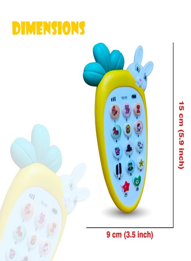RAINBOW RIDERS Carrot Tunes Melody Phone for Kids Musical Mobile Phone for Kids with Animal Sound,Dialer Sound,Ringtones,Lights, Baterry Operated,Best Birthday Gift for 3+ Years. - Image 3