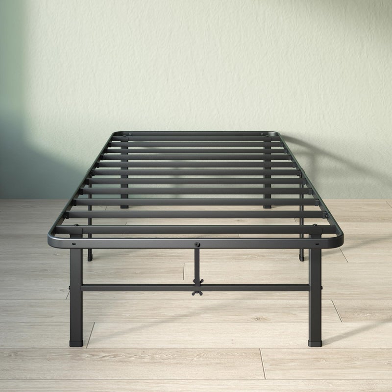Zinus Rumi 14in Twin Metal Bed Frame, Quick Assembly SmartBaseÂ® Mattress Foundation, Heavy Duty Sturdy Steel with No Box Spring Needed, Eco-Friendly Packaging, Black - Image 1