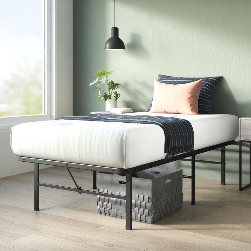 Zinus Rumi 14in Twin Metal Bed Frame, Quick Assembly SmartBaseÂ® Mattress Foundation, Heavy Duty Sturdy Steel with No Box Spring Needed, Eco-Friendly Packaging, Black - Image 2