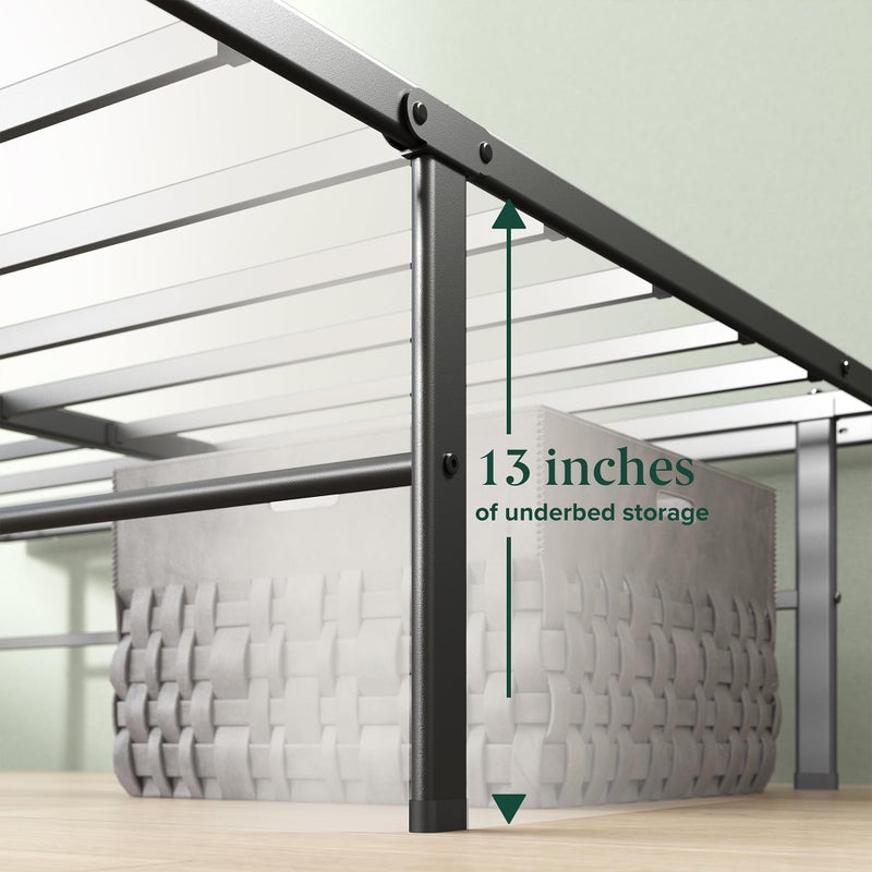 Zinus Rumi 14in Twin Metal Bed Frame, Quick Assembly SmartBaseÂ® Mattress Foundation, Heavy Duty Sturdy Steel with No Box Spring Needed, Eco-Friendly Packaging, Black - Image 5