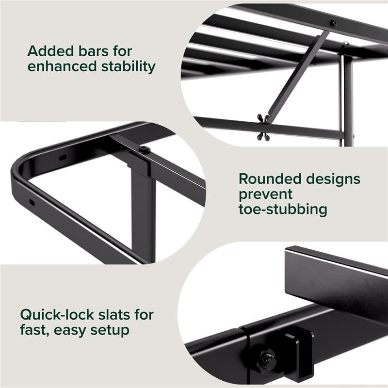 Zinus Rumi 14in Twin Metal Bed Frame, Quick Assembly SmartBaseÂ® Mattress Foundation, Heavy Duty Sturdy Steel with No Box Spring Needed, Eco-Friendly Packaging, Black - Image 4