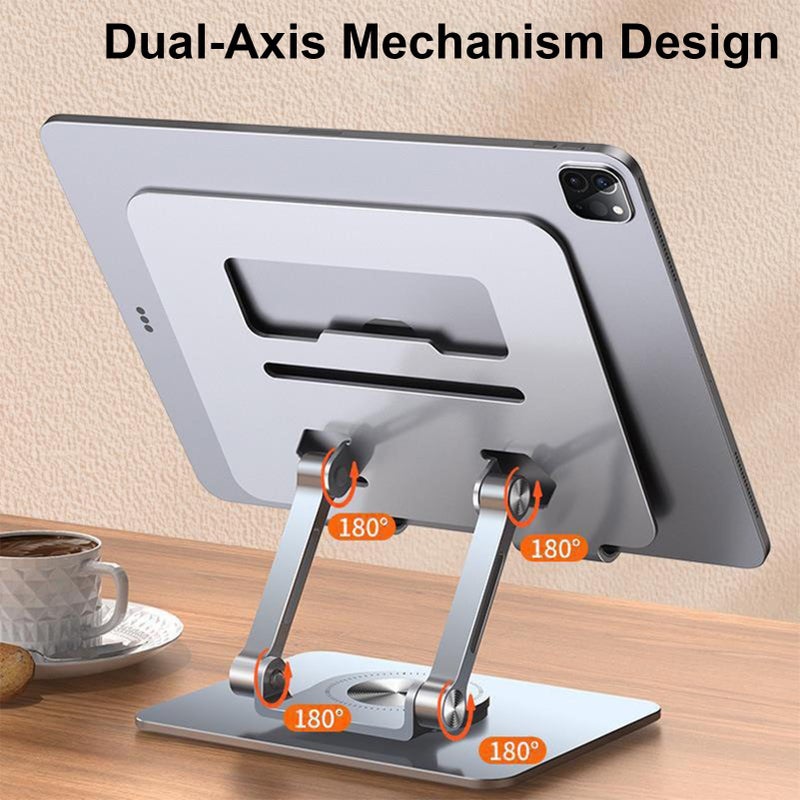 Silver Adjustable 360 Aluminum Laptop Stand Portable Desk Computer Holder - Image 5
