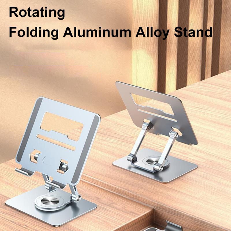 Silver Adjustable 360 Aluminum Laptop Stand Portable Desk Computer Holder - Image 3