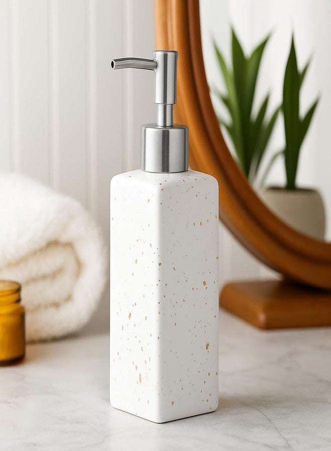 Whizzo® Space Design Durable Handwash Bottle for Wash Basin | Soap Dispenser for Kitchen | Shampoo Dispenser for Bathroom | Handwash Soap Dispenser Pump | Bathroom Accessories (420ML, White, 087) - Image 1