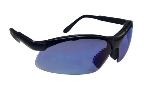 SAS Sidewinder Safety Glasses - Black Frame - Blue Mirror Lens - Polybag - Image 1