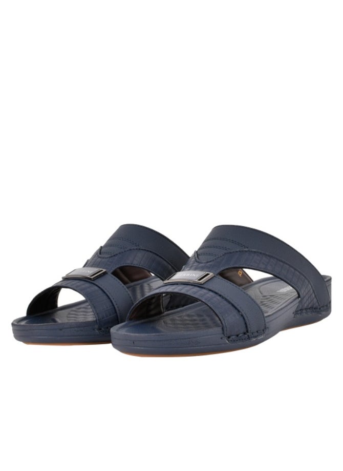 Ferrini - Mens Patterned Strap Arabic Sandals Navy - Image 1