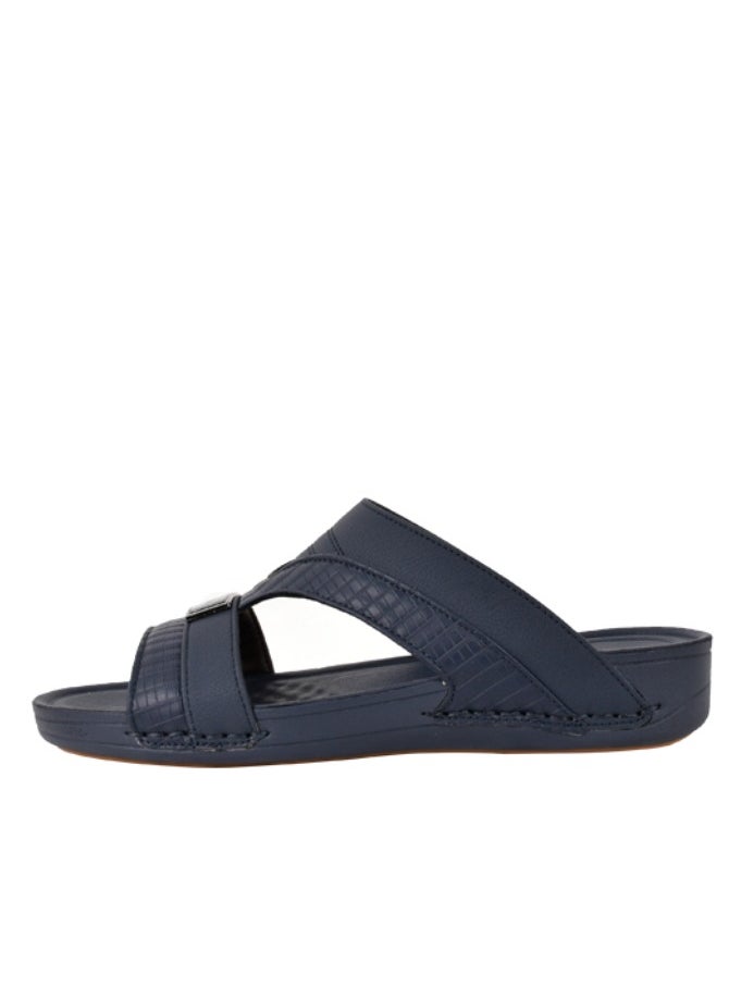 Ferrini - Mens Patterned Strap Arabic Sandals Navy - Image 1