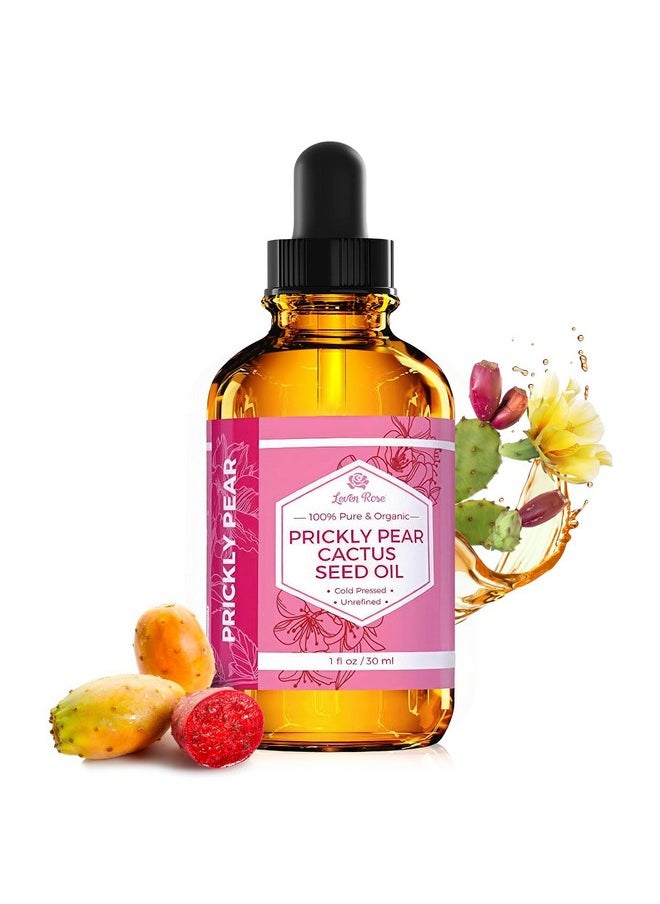 Leven Rose Leven Rose Prickly Pear Seed Oil (Barbary Fig) 100% Pure Organic Prickly Pear Oil, Extra Virgin, Cold Pressed, All Natural Face, Dry Skin & Body Moisturizer and Hair Treatment 1 oz  - Image 1