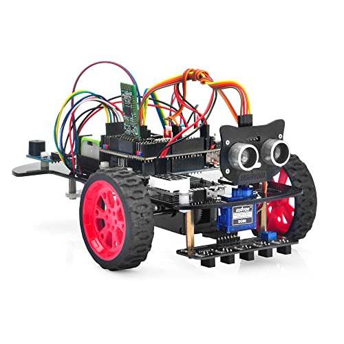 OSOYOO Model 3 Robot Car DIY Starter Kit for Arduino,Educational Motorized Robotics, Remote Control App, Learning How to Code, IOT Mechanical Coding for Teens and Adults - Image 1