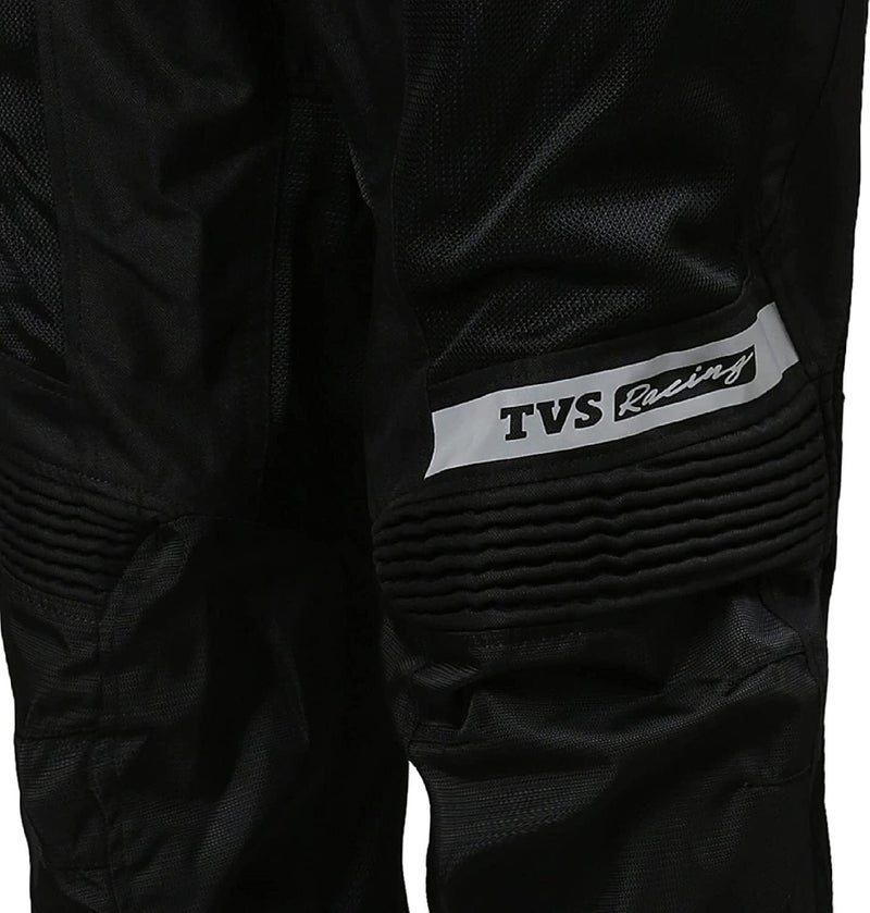 TVS Riding Pants for Men with CE Level-2 Knee Armor, High-Abrasion Resistance |Adjustable Comfort Fit Mesh for Ventilation|Day-Night Reflective Safety|Motorcycle Bike Accessories- (Black/Grey-L) - Image 3