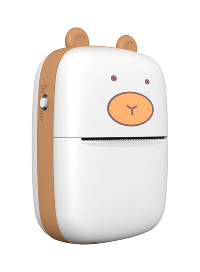 NIBEMINENT Pocket Thermal Mini Printer White/Brown  - Image 2
