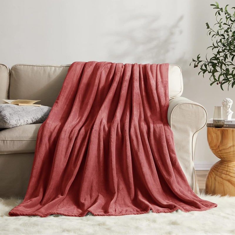 KMUSET Fleece Blanket Throw Size Coral Lightweight Super Soft Cozy Luxury Bed Blanket Microfiber - Image 5