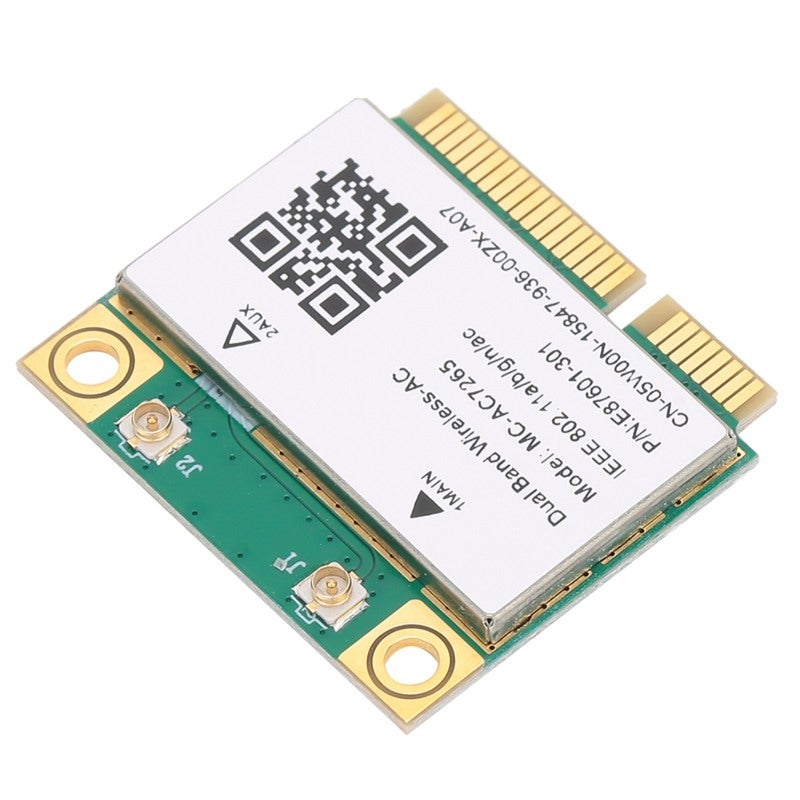 بطاقة شبكة واي فاي لاسلكية: ميني PCI-E نصف الارتفاع، النطاق المزدوج 2.4/5G بسرعة 1200 ميجابت في الثانية، إشارة مستقرة - بلوتوث 4.2، بروتوكول 802.11a/b/g/n/ac لأجهزة سطح المكتب، الأجهزة المحمولة والأجهزة ذات الهيكل الصغير - Image 1