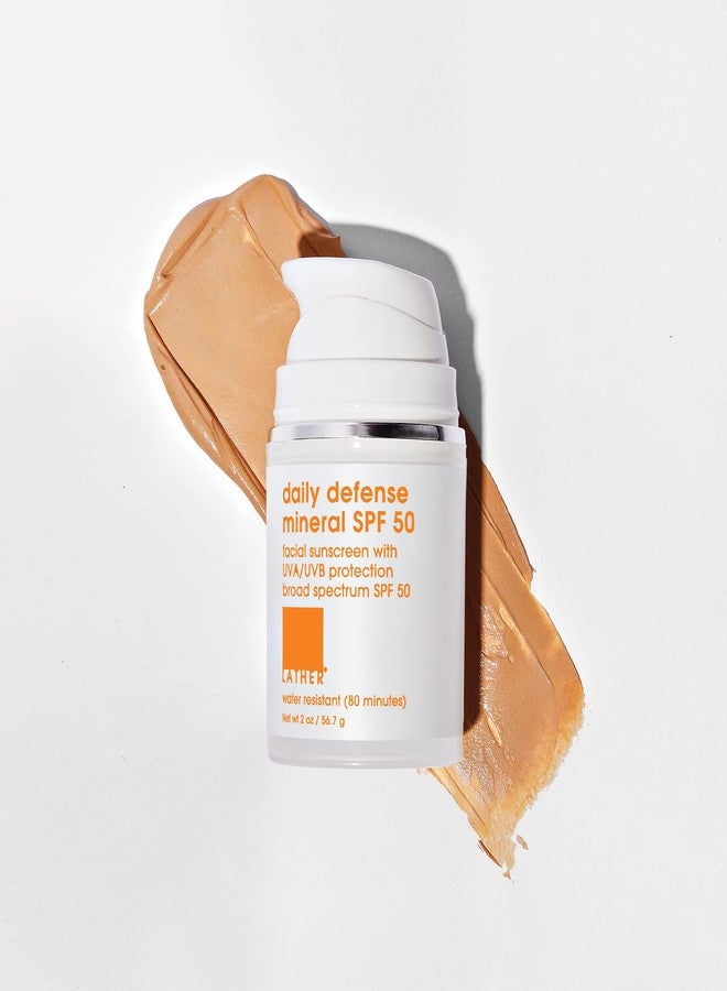 LATHER Daily Defense Mineral SPF 50 | Sunscreen For Face | Skincare For All Types | Travel Accessories | Beauty Products | Mineral Sunscreen | Tinted Sunscreen | Self Care Products | 2 Fl Oz - Image 3