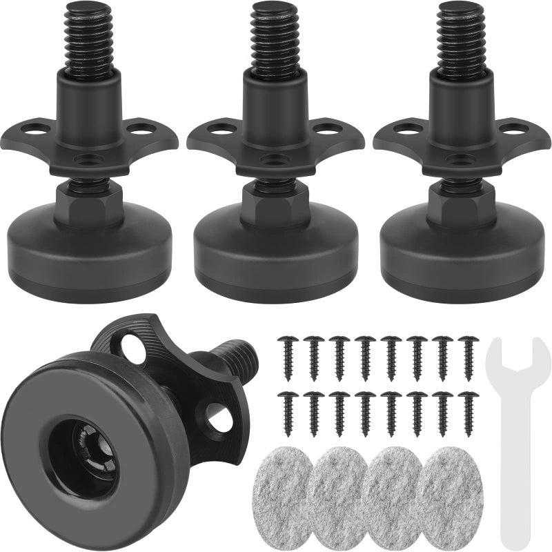 Sanchamy Heavy Duty Furniture Levelers 3/8''-16 Thread w/ T-Nut Kit Furniture Leveling Feet Adjustable Furniture Levelers for Tables,Cabinets,Chairs,Workbench,Sofa and More,Large Base Supports 1320LBs-4 Packs - Image 1