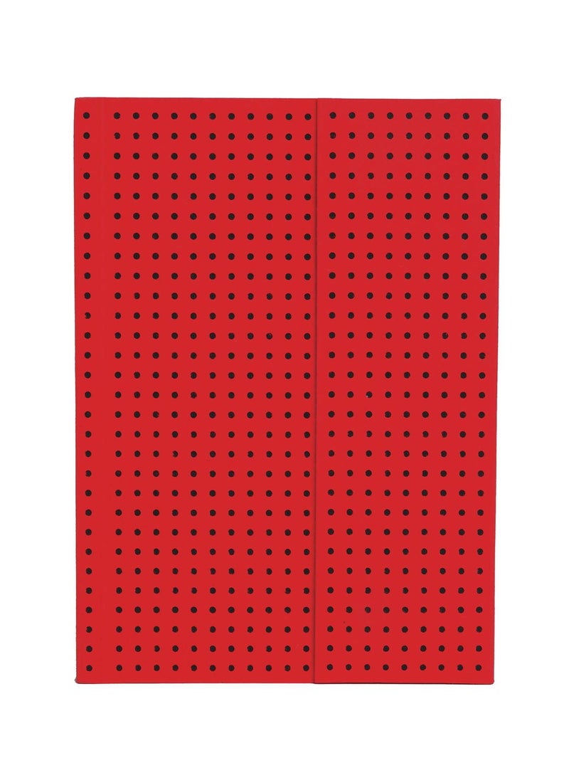 Paper-Oh Circulo Red on Black A6 Unlined Wrap Closure 128pages 100gsm Notebook - Image 1