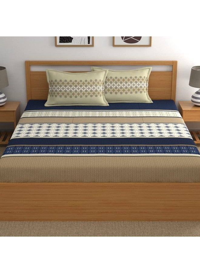 Home Ecstasy شراشف سرير كينج من هوم إكستاسي 100% قطن مع 2 غطاء وسادة - (الحجم 108 × 108 بوصة، 140 TC، اللون - أزرق) - Image 2