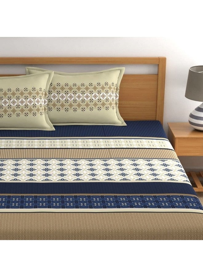 Home Ecstasy شراشف سرير كينج من هوم إكستاسي 100% قطن مع 2 غطاء وسادة - (الحجم 108 × 108 بوصة، 140 TC، اللون - أزرق) - Image 3