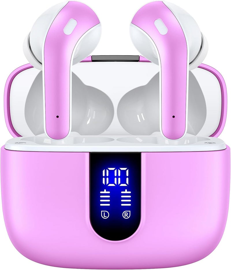 TAGRY Bluetooth Headphones True Wireless Earbuds 60H Playback LED Power Display Earphones with Wireless Charging Case IPX5 Waterproof in-Ear Ear buds with Mic for TV Smart Phone Laptop Computer Sports - Image 1