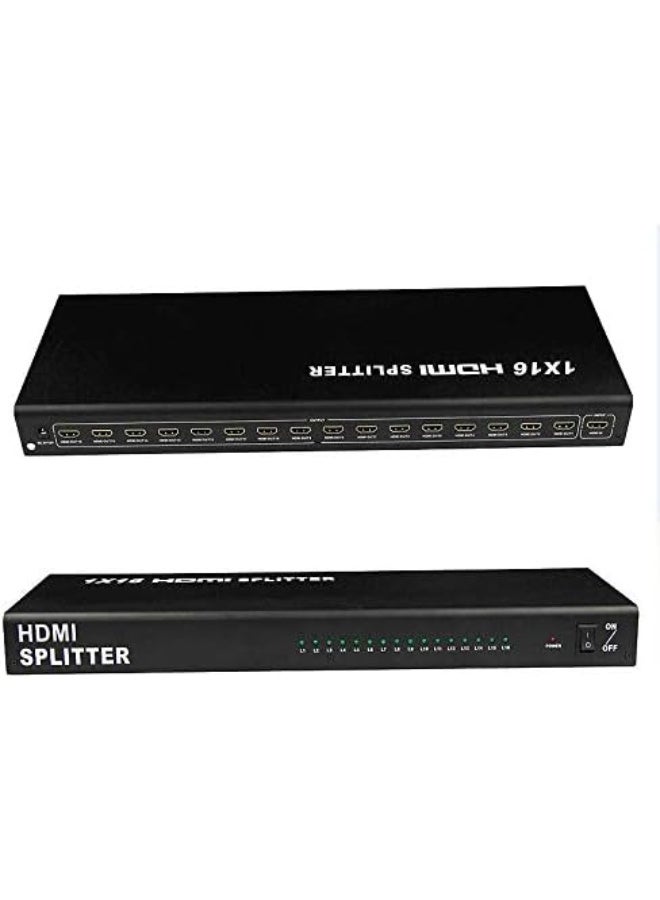 HD 16 Port HDMI Splitter 1x16 4K Ultra HD | HDMI Splitter 1 in 16 Out | Supports 4K, 2K, 3D, Full HD 1080P | Powered HDMI Distributor for TV, Monitor, Projector, Digital Signage & Conference Rooms - Image 2