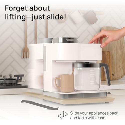 Ibyx Elegant Sliding Tray for Your Coffee Maker & Heavy Kitchen Appliances - Sturdy, Slides Easily from Under The Cabinet (Natural, 12”W x 16”D) - Image 2
