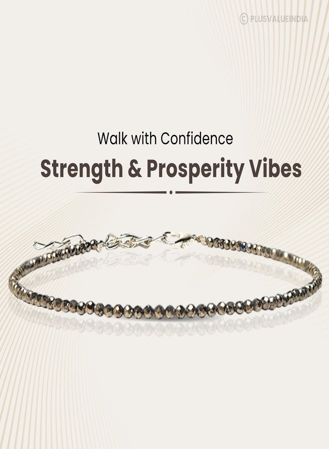 Plus Value Pyrite Anklet for Women | Money Magnet Payal for Wealth, Luck & Protection | Natural Healing Crystal Jewellery, Adjustable Spiritual Jewellery, Best Gift for Women & Girls - Image 5