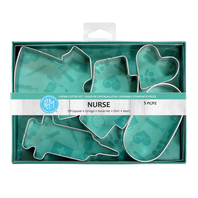 R&M R  M International Nurse Cookie Cutter Set of 5 One Size Silver 