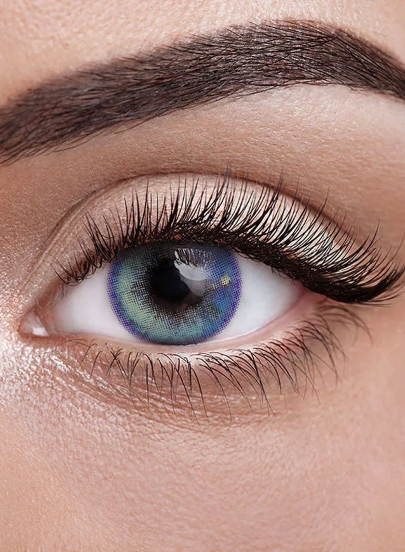Unibling Tears Blue Yearly Colored Contact Lenses, Unisex Cosmetic Contact Lenses, Enlargement Collection, Light Blue, With Case - Image 4