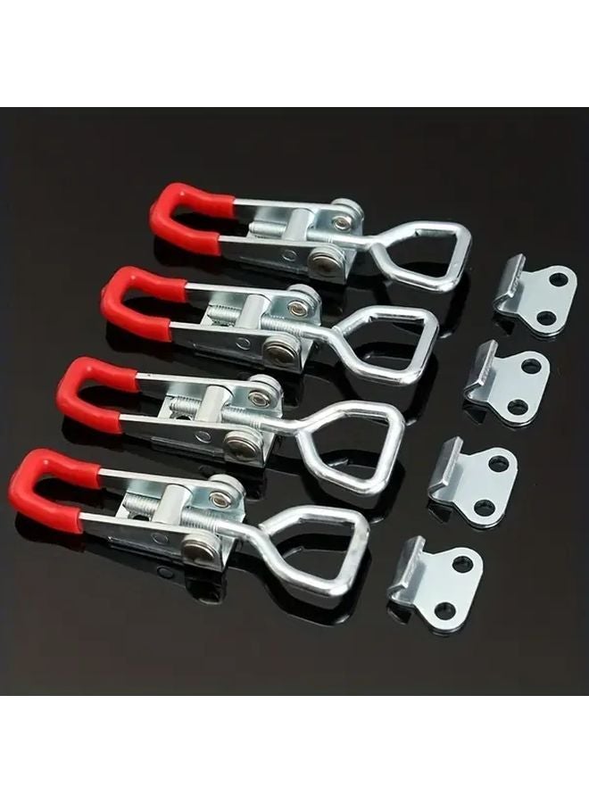 4Pcs 304 Stainless Steel Quick Release Buckle Clips With Red Handles Leveling Clamp Set - Image 1