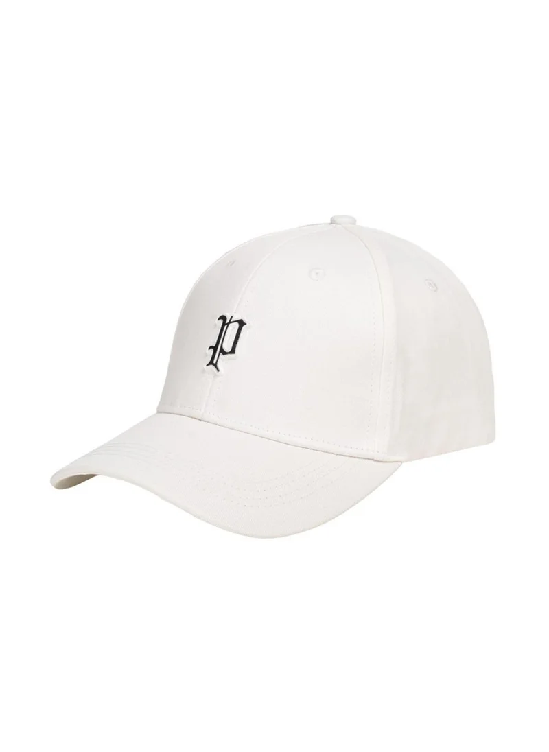 Police Gothic Monogram Cotton Baseball Cap - White