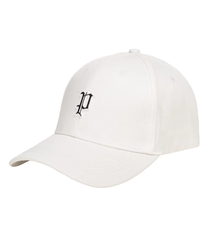 بوليس Police Gothic Monogram Cotton Baseball Cap - White