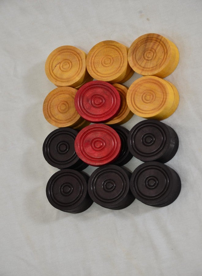 سينكو مجموعة لعبة كاروم خشبية احترافية من سينكو | 24 قطعة كاروم في علبة خاصة (بولدوغ) - Image 4