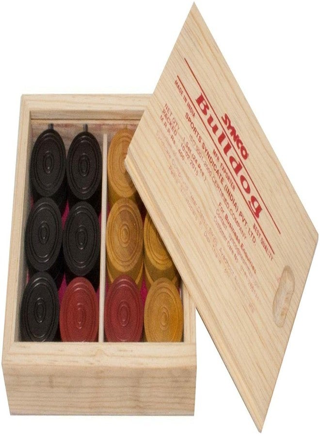 سينكو مجموعة لعبة كاروم خشبية احترافية من سينكو | 24 قطعة كاروم في علبة خاصة (بولدوغ) - Image 3