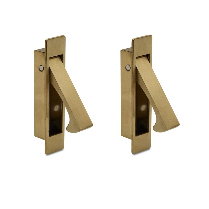 VicTac Premium Edge Pull Concealed fix Handle for Sliding Door Antique Bronze Finish Zinc Door Handle Pack of 2  - Image 1