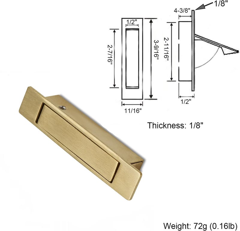 VicTac Premium Edge Pull Concealed fix Handle for Sliding Door Antique Bronze Finish Zinc Door Handle Pack of 2  - Image 5