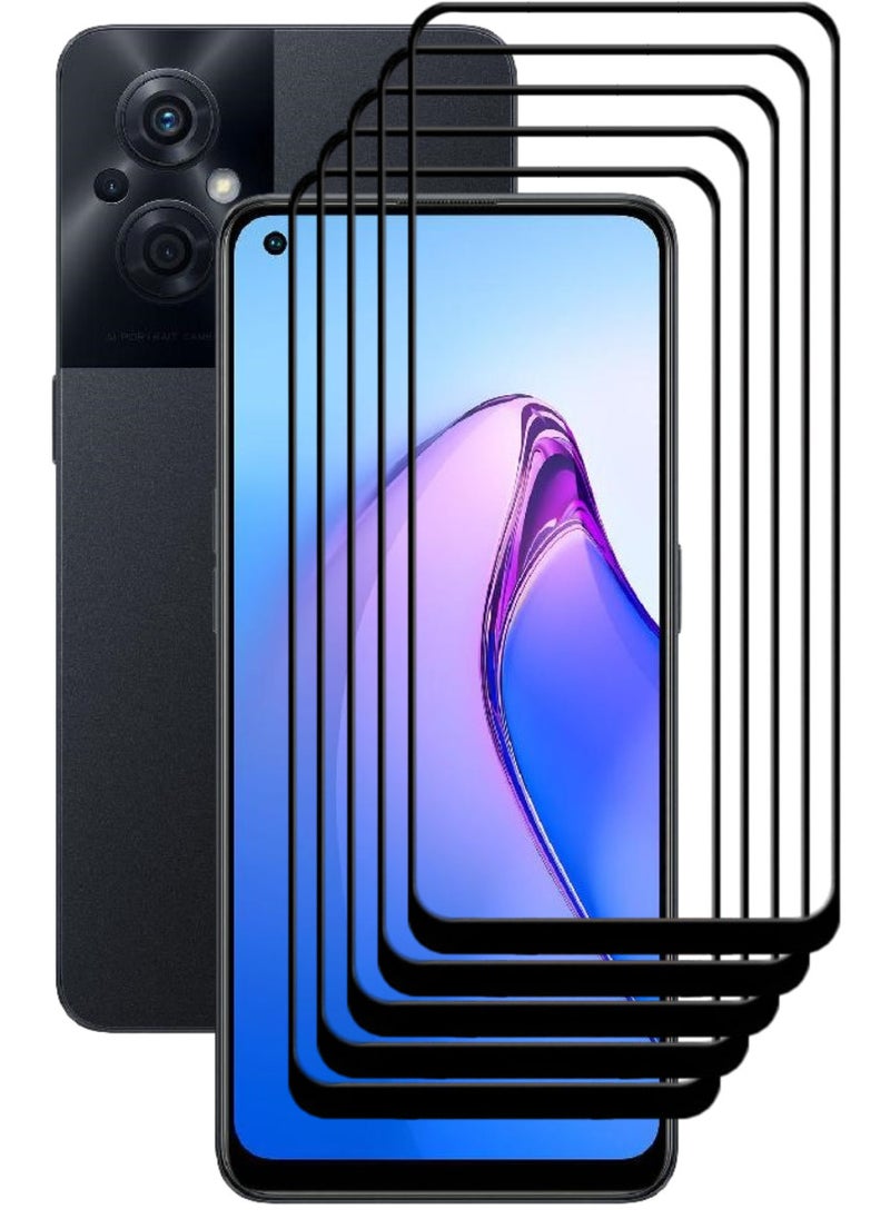 ACLIX 5 Pieces Antistatic ESD Dustproof Premium Quality High Definition Tempered Glass Screen Protector Designed For Oppo Reno8 Z - Image 1