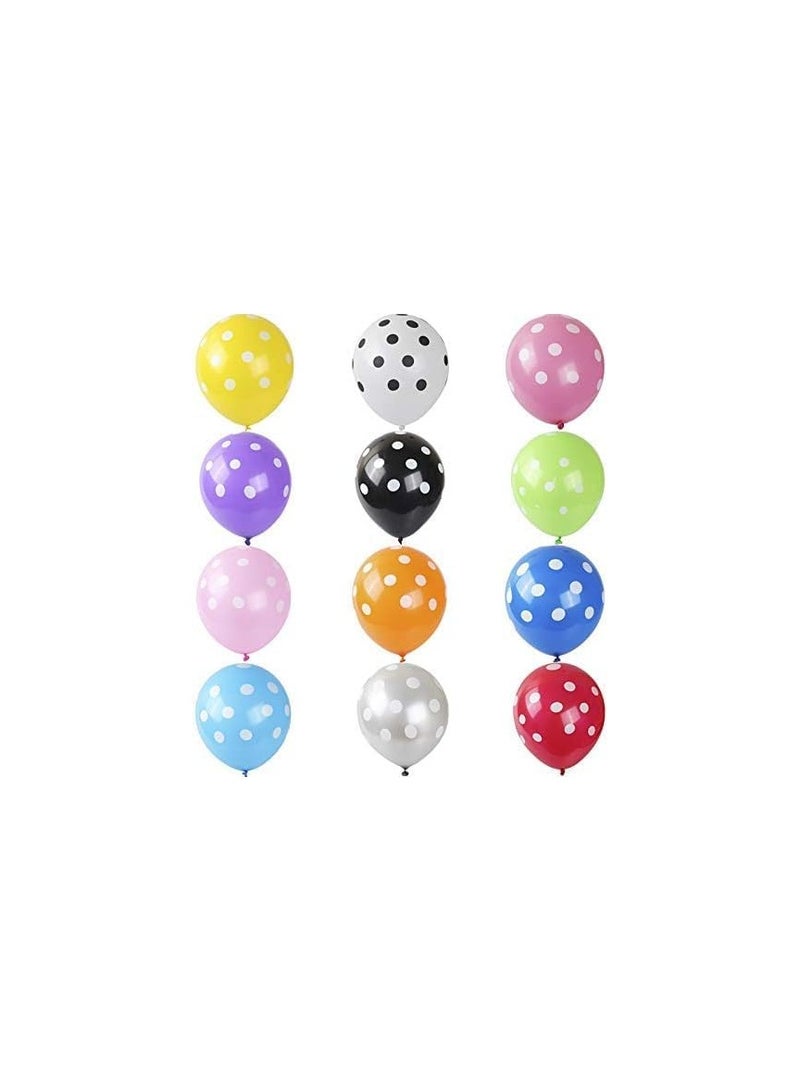 Balloons, 100pcs Rainbow Balloons Assorted Dot Colorful Balloon Pink Blue Party Balloon Red Orange Yellow Green Latex for Kids Birthday Party Baby Shower Wedding (Polka Dots Set of 100) - Image 2