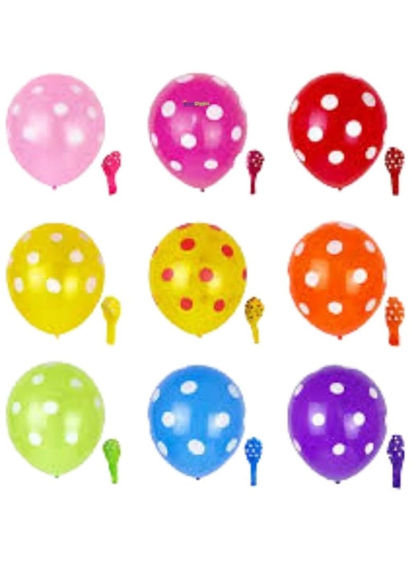 Balloons, 100pcs Rainbow Balloons Assorted Dot Colorful Balloon Pink Blue Party Balloon Red Orange Yellow Green Latex for Kids Birthday Party Baby Shower Wedding (Polka Dots Set of 100) - Image 4