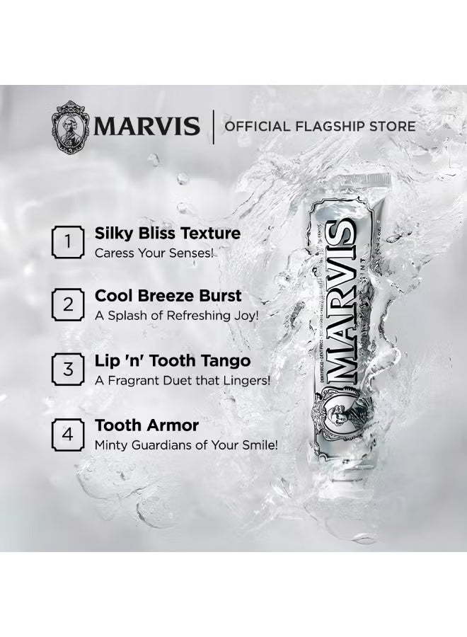 Marvis Whitening Mint Toothpaste - Travel Size 25ml | Natural Teeth Whitening & Plaque Removal | Long-Lasting Fresh Breath | Premium Mint Flavor - Image 3