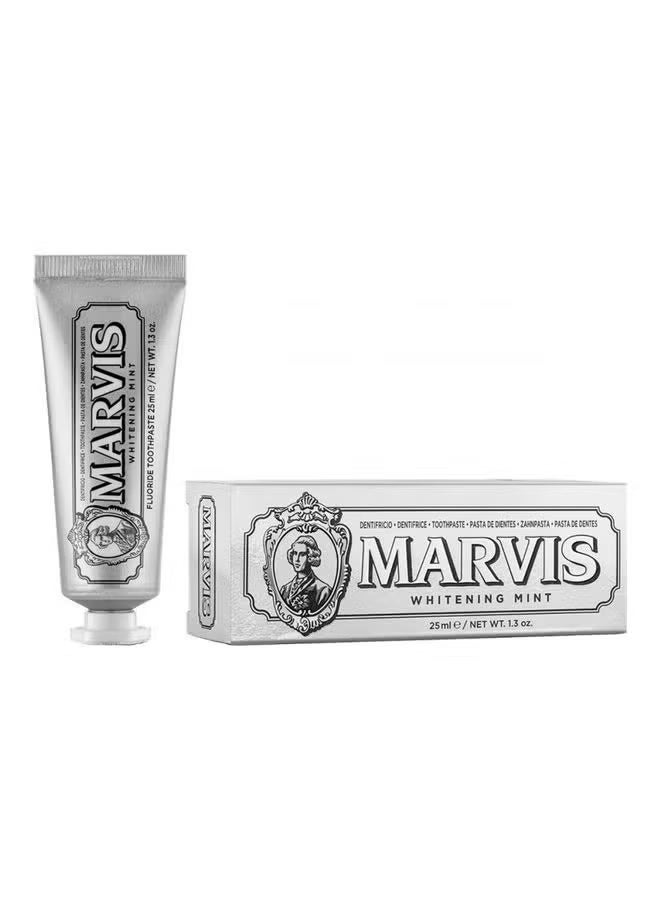 Marvis Whitening Mint Toothpaste - Travel Size 25ml | Natural Teeth Whitening & Plaque Removal | Long-Lasting Fresh Breath | Premium Mint Flavor - Image 1
