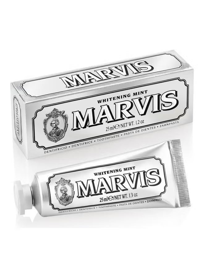 Marvis Whitening Mint Toothpaste - Travel Size 25ml | Natural Teeth Whitening & Plaque Removal | Long-Lasting Fresh Breath | Premium Mint Flavor - Image 5
